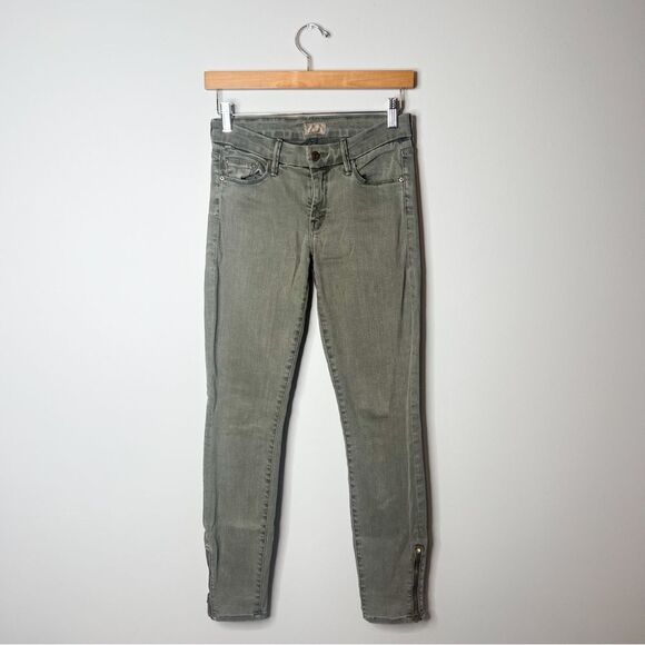 Mother The Looker Zip Ankle Jeans in Sherwood Forest - Picture 3 of 9